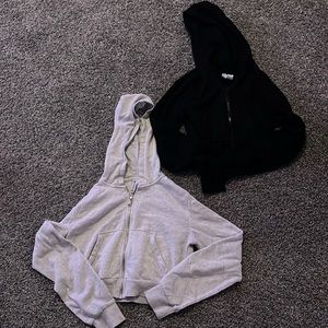 Black and White H&M cropped hoodies